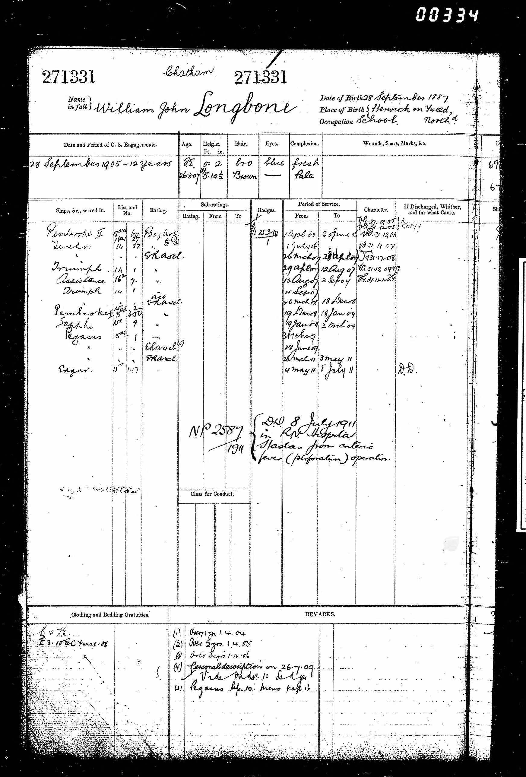 William John LONGBONE.