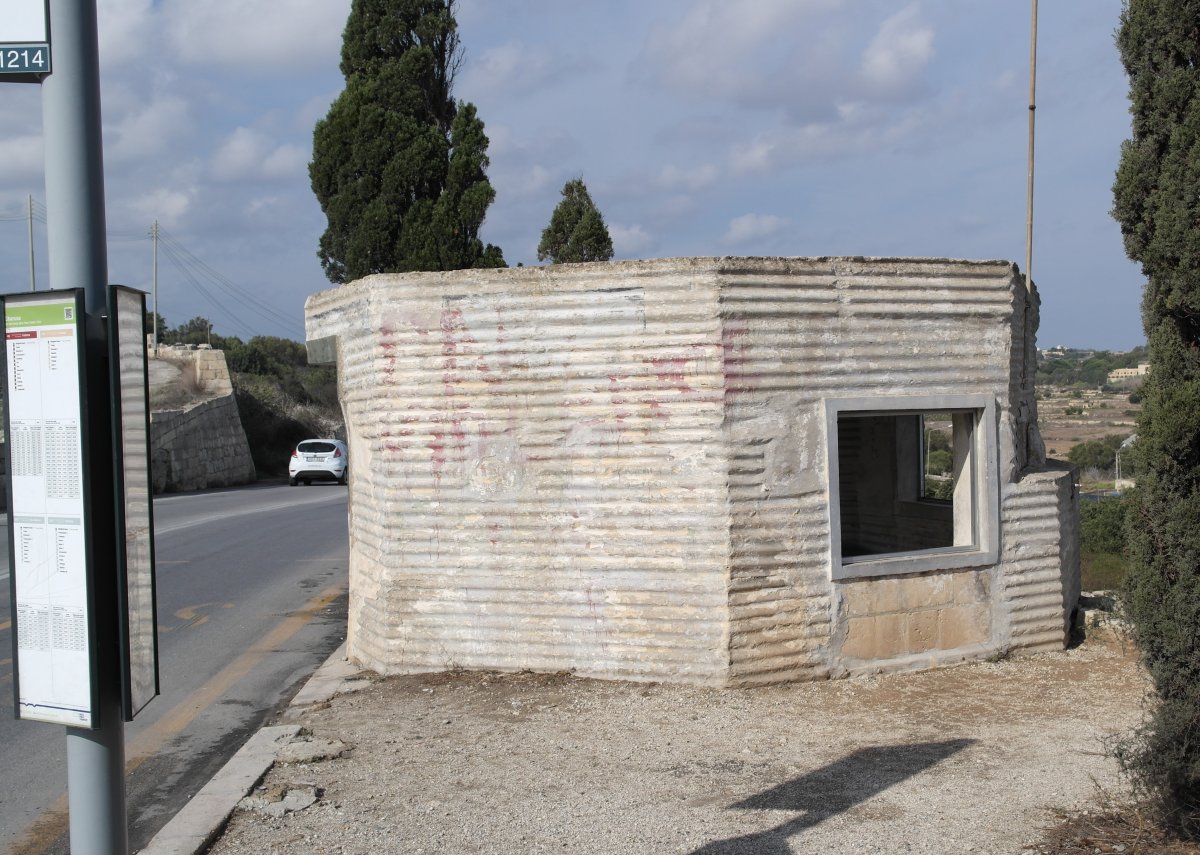 WW2 Pill Box now Bus Shelter At Gharusa, Malta